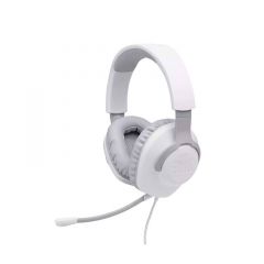 JBL Quantum 100 On Ear White 3 5mm  Stereo Sound Noise Isolation Passive Detachable Boom Mic Plastic Headband